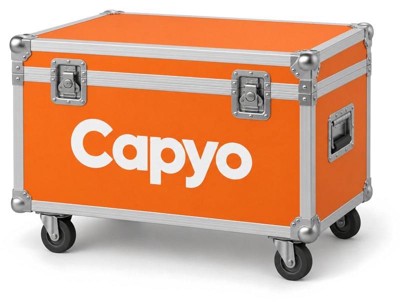 The Capyo Crate, an orange rolling case